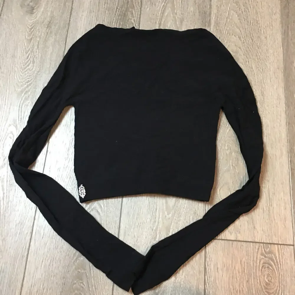 Free People Movement Black Long Sleeve Top Size Large
